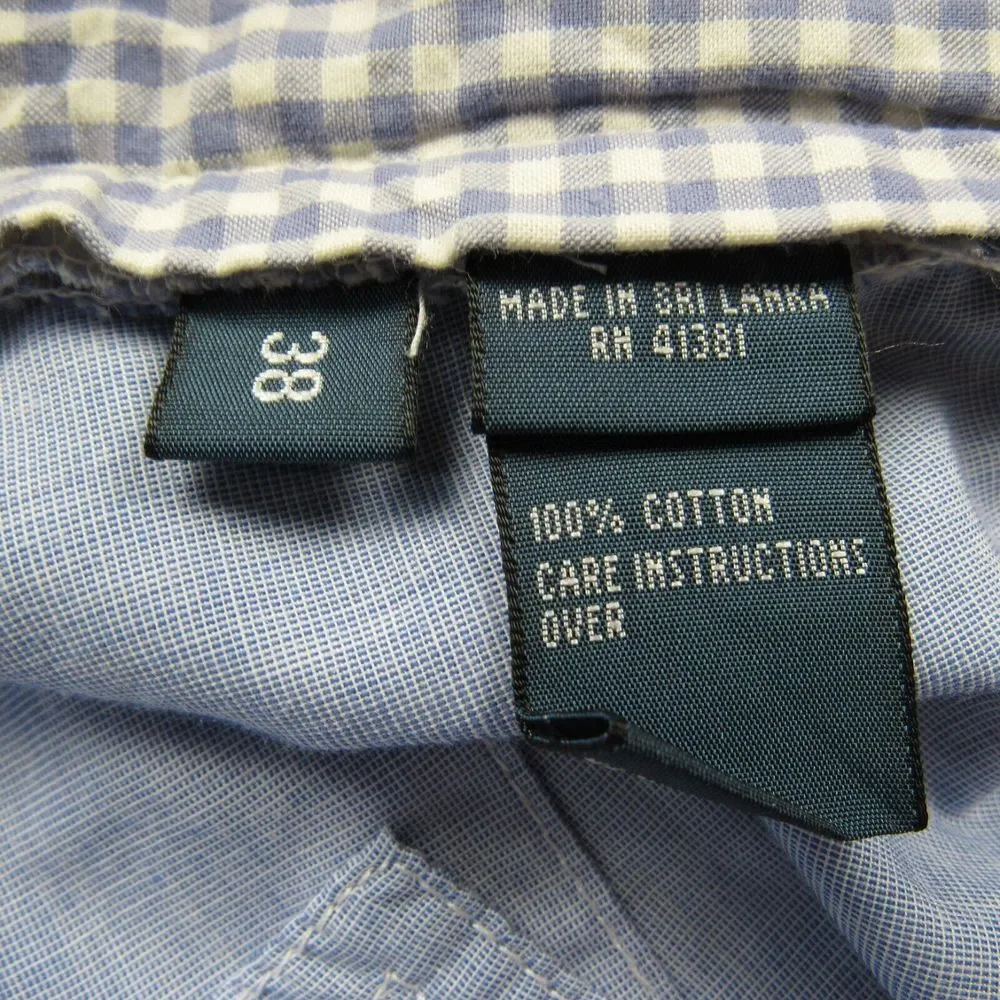 Polo Ralph Lauren Shorts Mens 38x9.5 Seersucker Chino Blue Gingham‎ Check